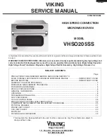 Viking Professional VHSO205SS Service Manual preview