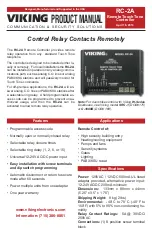 Preview for 1 page of Viking RC-2A Product Manual