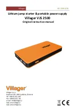 Предварительный просмотр 11 страницы Villager VJS 2500 Original Instruction Manual