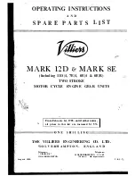 Villiers MARK 12D Operating Instructions And Spare Parts List preview