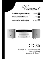 VINCENT CD-S5 Instructions For Use Manual preview