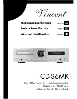 Preview for 1 page of VINCENT CD-S6MK Instructions For Use Manual