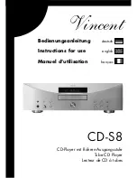 Предварительный просмотр 1 страницы VINCENT CD-S8 Instructions For Use Manual