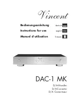 VINCENT DAC-1 MK Instructions For Use Manual preview