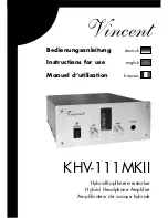 VINCENT KHV-111MKII Instructions For Use Manual предпросмотр