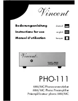 Preview for 1 page of VINCENT PHO-111 Instructions For Use Manual