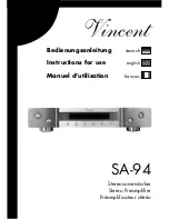 VINCENT SA-94 Instructions For Use Manual preview