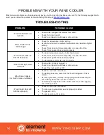 Preview for 14 page of Vinotemp Element EL-168GFEB Owner'S Manual