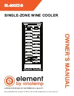 Vinotemp element EL-200ZZ-B Owner'S Manual preview