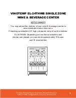 Предварительный просмотр 9 страницы Vinotemp element EL-24THWB Owner'S Manual