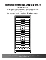 Preview for 9 page of Vinotemp element EL-300COMM Owner'S Manual