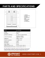 Preview for 8 page of Vinotemp Element EL-36TD180 Owner'S Manual