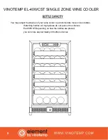 Preview for 8 page of Vinotemp element EL-40WCST Owner'S Manual