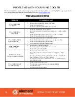 Preview for 14 page of Vinotemp element EL-40WCST Owner'S Manual