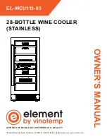 Vinotemp element EL-WCU113-03 Owner'S Manual preview