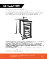 Preview for 8 page of Vinotemp element EL-WCU113-03 Owner'S Manual