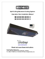 Vinotemp WIME-MATE WM-1500SSI Operation Care Installation Manual предпросмотр