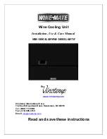 Preview for 1 page of Vinotemp WINE-MATE WM-1500SLIM Installation, Use & Care Manual