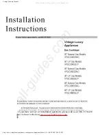 Preview for 1 page of VINTAGE LUXURY APPLIANCES VPGC304SSLP Installation Instructions Manual