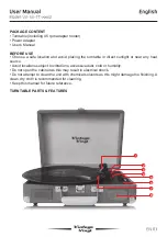 Предварительный просмотр 3 страницы Vintage Vinyl VV-SV-TT-V2 Series User Manual