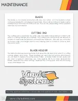 Предварительный просмотр 16 страницы Vinyl Systems Specialist Owner'S Manual