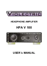 Violectric HPA V 100 User Manual preview