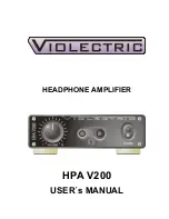 Preview for 1 page of Violectric HPA V200 User Manual