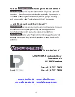 Preview for 4 page of Violectric PRE V630 User Manual