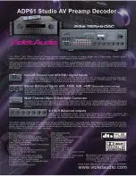 Предварительный просмотр 1 страницы Violet Audio ADP61 Brochure