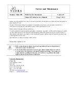 Preview for 3 page of Viora Pristine Service Manual