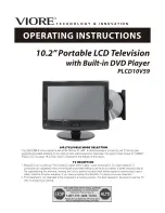 VIORE 10.2" PORTABLE LCD TELEVISION WITH BUILT-IN DVD PLAYER PLCD10V59 Operating Instructions Manual preview