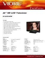 Preview for 1 page of VIORE LC22VX60PB Specifications