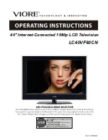 VIORE LC32VF60CN Operating Instructions Manual предпросмотр