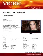 Preview for 1 page of VIORE LC32VX60HDT Specifications