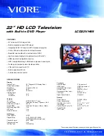 Preview for 1 page of VIORE LCD22VH65 Specifications