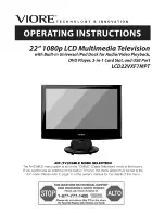 Предварительный просмотр 1 страницы VIORE LCD22VXF7MPT Operating Instructions Manual