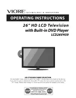 VIORE LCD26VH59 Operating Instructions Manual preview