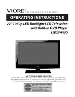 VIORE LED22VF65D Operating Instructions Manual preview