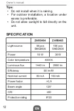 Предварительный просмотр 12 страницы VIPOW ZAR0464 Owner'S Manual