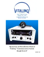 VIS-A-VIS VITALINQ 94A-07 Operation And Installation Manual предпросмотр