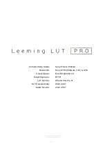 Visceral Psyche Films Leeming LUT Pro Setup Manual preview