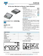 Предварительный просмотр 1 страницы Vishay TSOP37 TT1 Series Manual