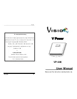 Предварительный просмотр 1 страницы VISIO VP-600 User Manual