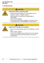 Preview for 20 page of Vision & Control SLF-100-R625-P-24V Instructions For Use Manual