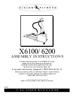 Preview for 1 page of Vision Fitness X6100 Assembly Instructions Manual