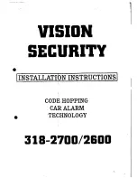 Preview for 1 page of Vision Security 318-2600 Installation Instructions Manual