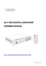 Preview for 1 page of Vision AV-1700 Owner'S Manual