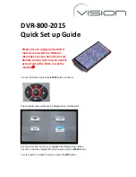 Предварительный просмотр 1 страницы Vision DVR-800-2015 Quick Setup Manual