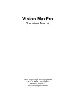 Vision MaxPro Operation Manual preview