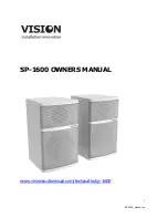 Preview for 1 page of Vision SP-1600 Owner'S Manual